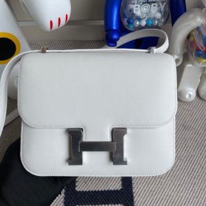 H CONSTANCE SWIFT WHITE SILVER HARDWARE 18CM