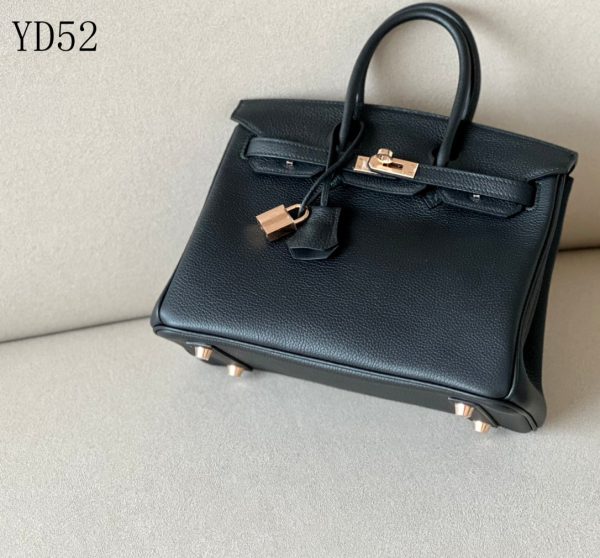 H BIRKIN 25 TOGO BLACK LEATHER GOLD HARDWARE 25CM