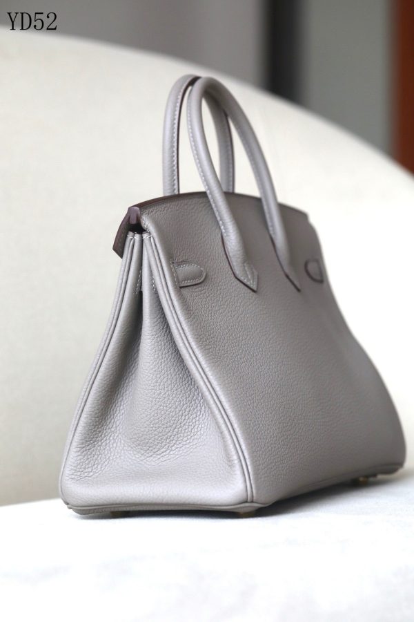 H BIRKIN 25 TOGO GREY LEATHER GOLD HARDWARE 25CM