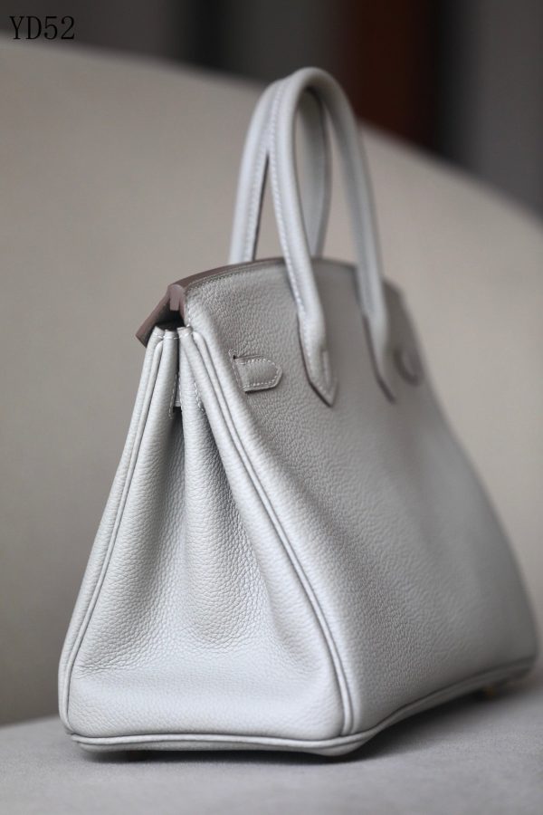 H BIRKIN 25 TOGO WHITE LEATHER GOLD HARDWARE 25CM