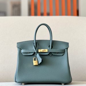 H BIRKIN 25 TOGO VERT ROUSSEAU LEATHER GOLD HARDWARE 25CM