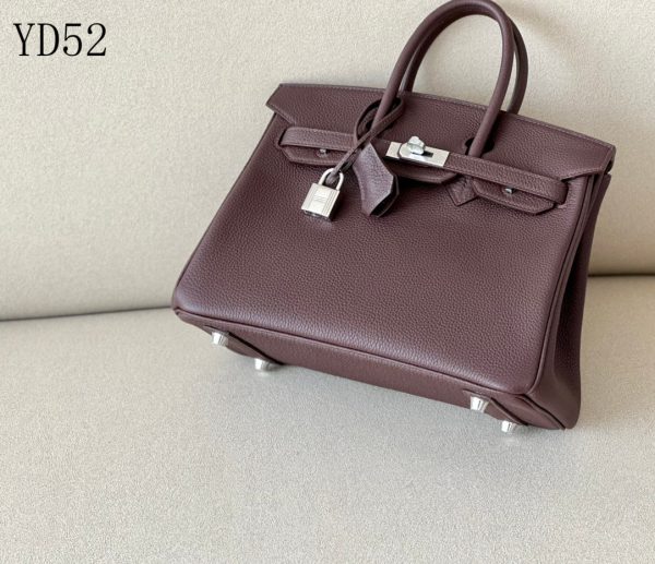 H BIRKIN 25 TOGO CHOCOLATE LEATHER SILVER HARDWARE 25CM