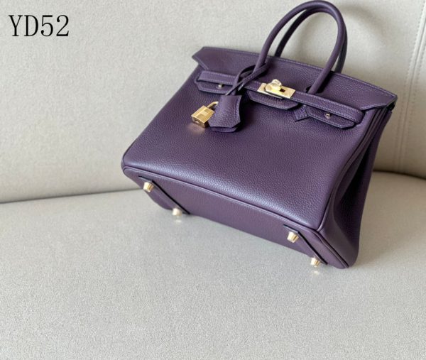 H BIRKIN 25 TOGO PURPLE LEATHER GOLD HARDWARE 25CM