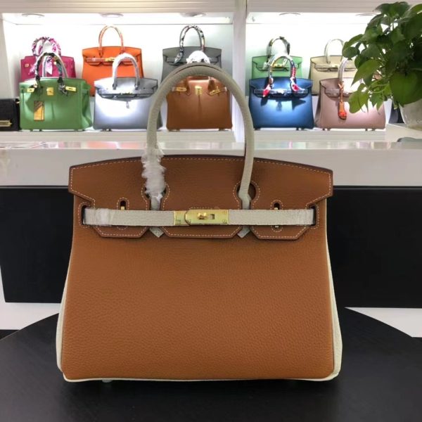 H BIRKIN TOGO LEATHER GOLD HARDWARE BROWN 30CM