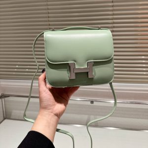 H CONSTANCE LEATHER BAG AVOCADO GREEN 18CM