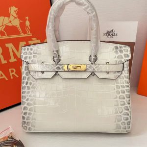 H BIRKIN 30 CROCODILE HIMALAYA GOLD HARDWARE 30CM