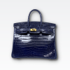 H BIRKIN 25 CROCODILE GOLD-TONED HARDWARE DARK BLUE 25CM