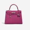 H KELLY 25 EPSOM POURPRE 25CM SILVER HARDWARE