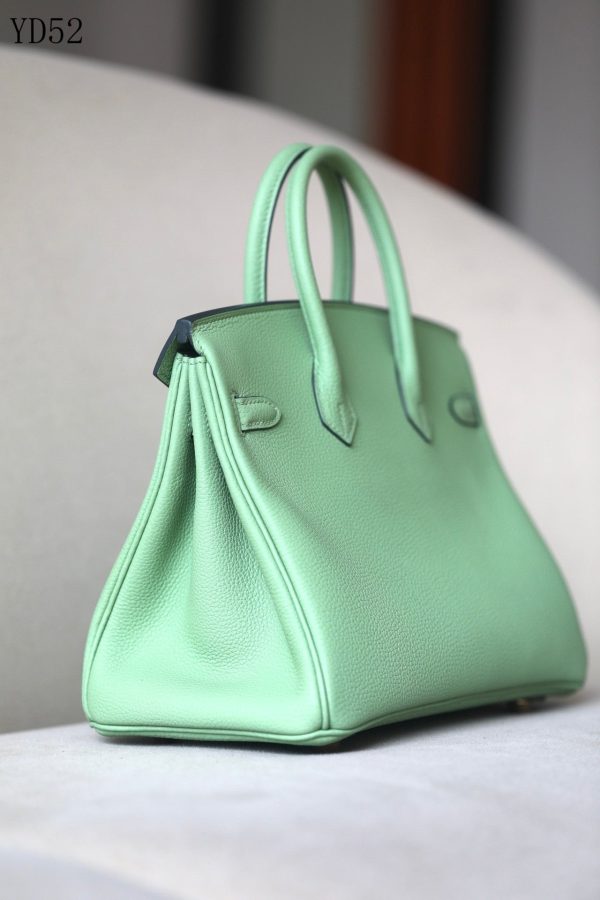 H BIRKIN 25 TOGO GREEN LEATHER GOLD HARDWARE 25CM