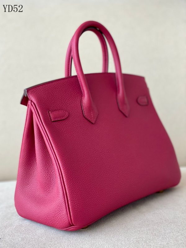 H BIRKIN 25 TOGO RED WINE LEATHER GOLD HARDWARE 25CM