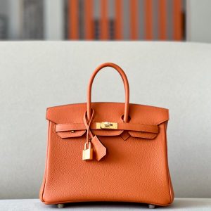 H BIRKIN 25 TOGO ORANGE LEATHER GOLD HARDWARE 25CM