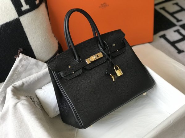 Hermes Birkin Black Togo Gold Hardware Bag For Women, Women’s Handbags, Shoulder Bags 30cm/12in