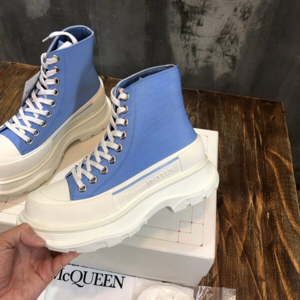 Alexander McQueen Tread Slick Boot Cotton Blue For Men