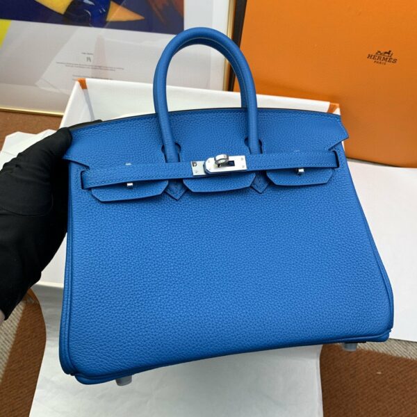 Hermes Birkin Nata Swift Blue For Women Silver Toned Hardware 10in/25cm