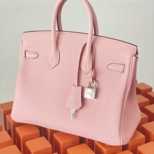 Hermes Birkin Nata Swift Pink For Women Silver Toned Hardware 10in/25cm