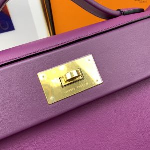 Hermes 24/24 Clemence Swift Purple For Women, Women’s Handbags, Shoulder Bags 11.4in/29cm