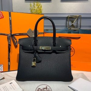 Hermes Birkin 30 Togo Black Bag For Women, Women’s Handbags 11.8in/30cm