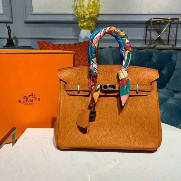 Hermes Birkin Orange Semi Handstitched With Gold Toned Hardware For Women 30cm/11.8in