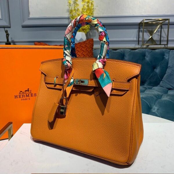 Hermes Birkin Orange Semi Handstitched With Gold Toned Hardware For Women 30cm/11.8in