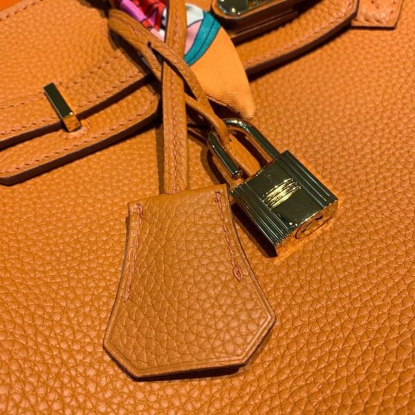 Hermes Birkin Orange Semi Handstitched With Gold Toned Hardware For Women 30cm/11.8in