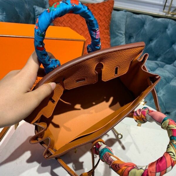 Hermes Birkin Orange Semi Handstitched With Gold Toned Hardware For Women 30cm/11.8in