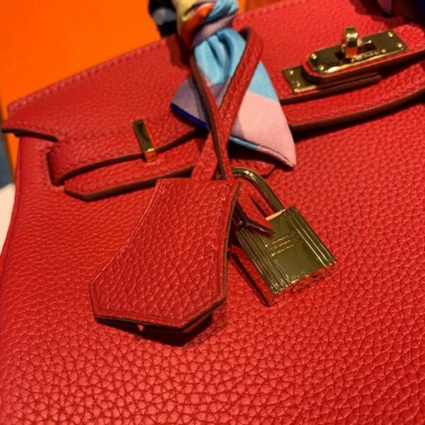 Hermes Birkin Red Semi Handstitched With Gold Toned Hardware For Women 30cm/11.8in