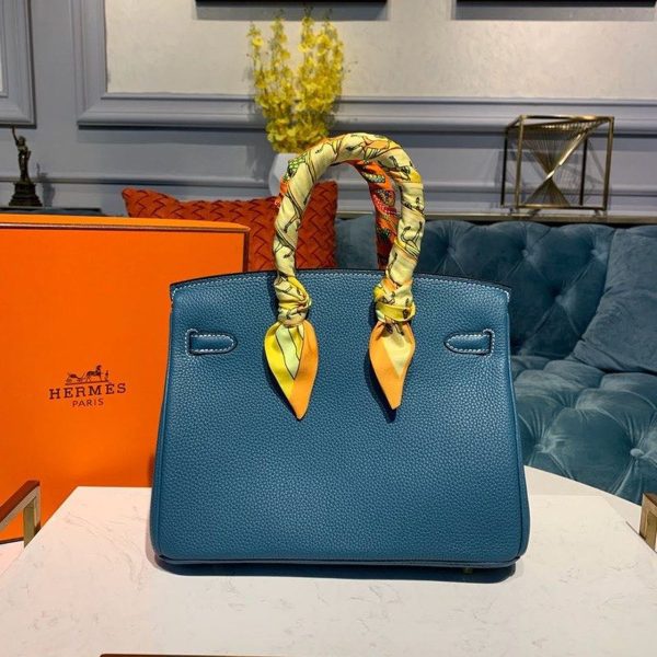 Hermes Birkin Blue Semi Handstitched With Gold Toned Hardware For Women 30cm/11.8in