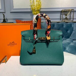 Hermes Birkin Green Semi Handstitched With Gold Toned Hardware For Women 30cm/11.8in