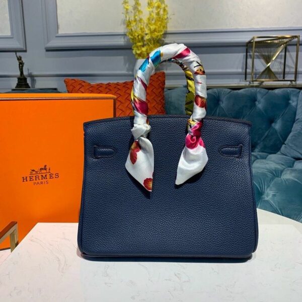 Hermes Birkin Dark Blue Semi Handstitched With Gold Toned Hardware For Women 30cm/11.8in