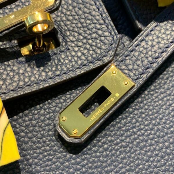 Hermes Birkin Dark Blue Semi Handstitched With Gold Toned Hardware For Women 30cm/11.8in