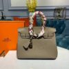 Hermes Birkin Light Grey Semi Handstitched With Gold Toned Hardware For Women 30cm/11.8in