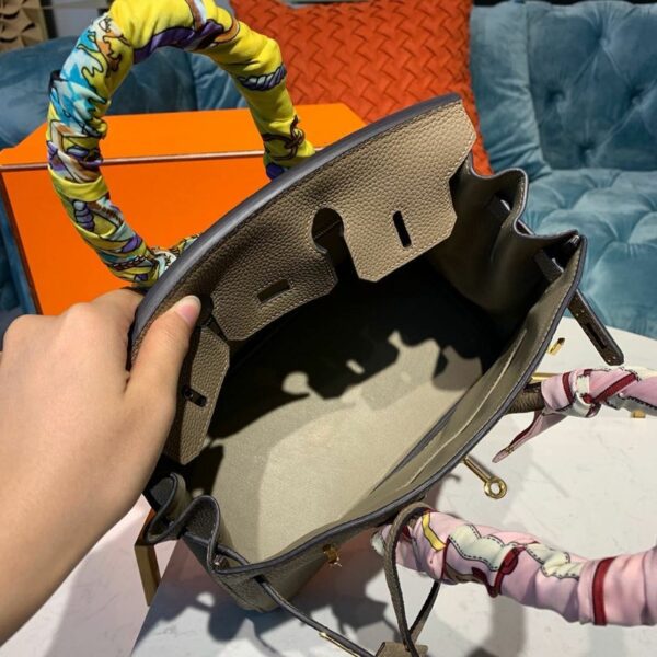 Hermes Birkin Light Grey Semi Handstitched With Gold Toned Hardware For Women 30cm/11.8in