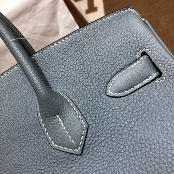 Hermes Birkin Blue For Women Silver Toned Hardware 13.8in/35cm