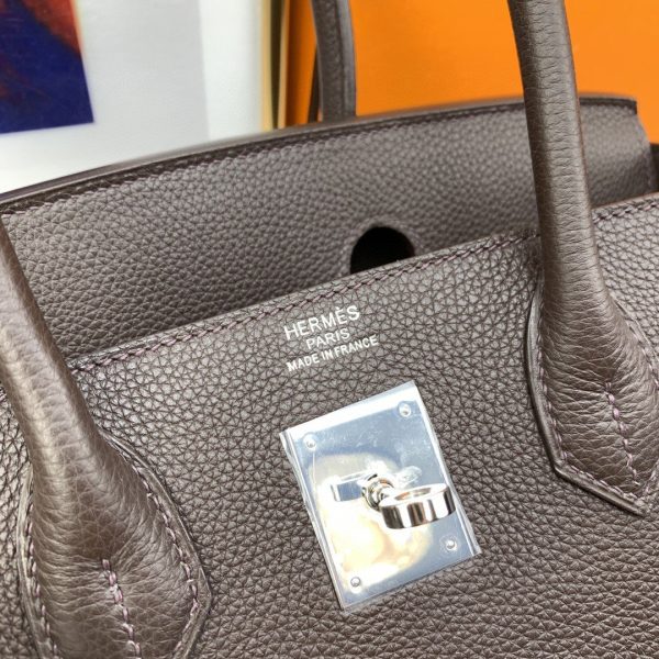 Hermes Birkin 30 Togo Dark Grey Bag Silver Hardware For Women, Women’s Handbags 11.8in/30cm