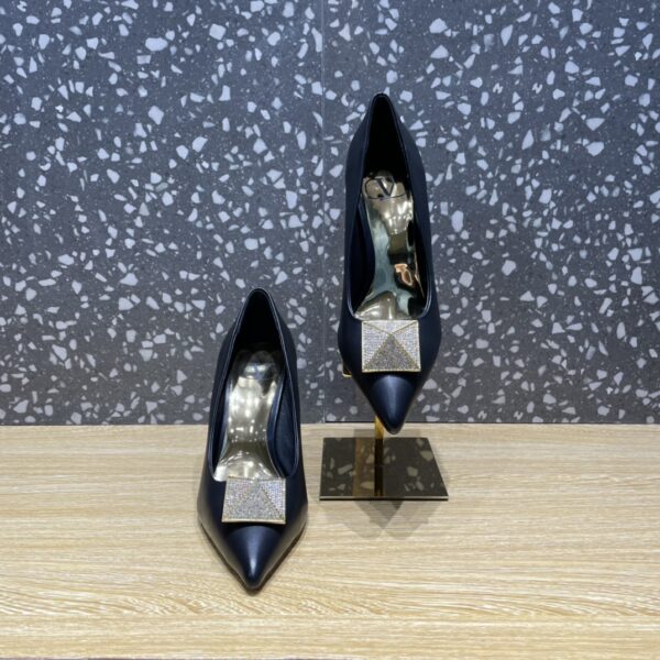 Valentino Garavani One Stud Pump With Maxi Stud Crystals Black For Women WS0FH8XIC_EDM