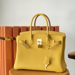 Hermes Birkin Nata Swift Yellow For Women Gold Toned Hardware 11.8in/30cm