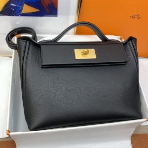 Hermes 24/24 Clemence Swift Black For Women, Women’s Handbags, Shoulder Bags 11.4in/29cm