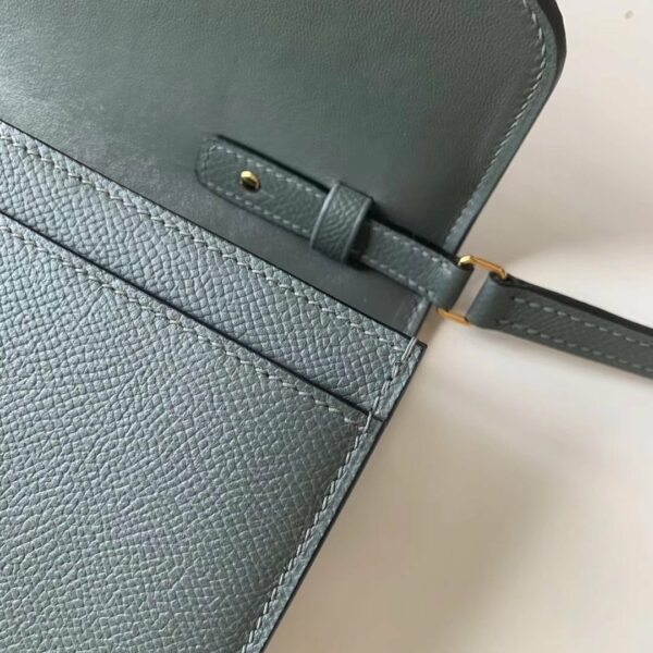 Hermes Constance Togo Long Wallet 21cm/8.3in Gold Toned Hardware For Women Grey