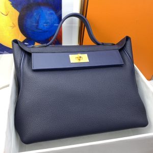 Hermes 24/24 Evercolor Swift Navy Blue For Women, Women’s Handbags, Shoulder Bag 11.4in/29cm