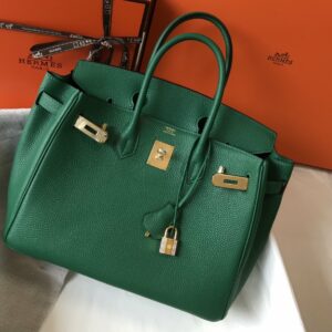 Hermes Birkin Green For Women Gold-Toned Hardware 11in/30cm