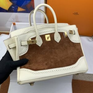 Hermes Birkin Nata Swift Bi Color For Women Gold Toned Hardware 10in/25cm