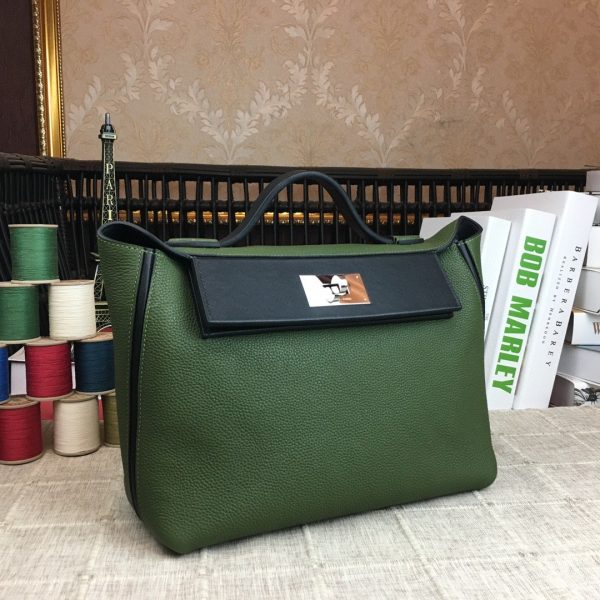 Hermes 24/24 Clemence Swift Green Silver Hardware For Women, Women’s Handbags, Shoulder Bags 11.4in/29cm