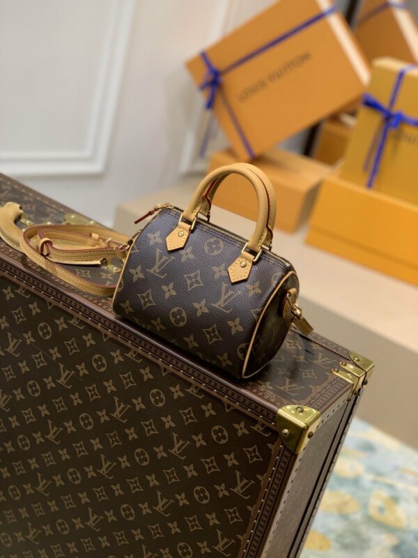 Louis Vuitton Nano Speedy Monogram Canvas For Women, Women’s Handbags, Shoulder Bags 6.3in/16cm LV M81085