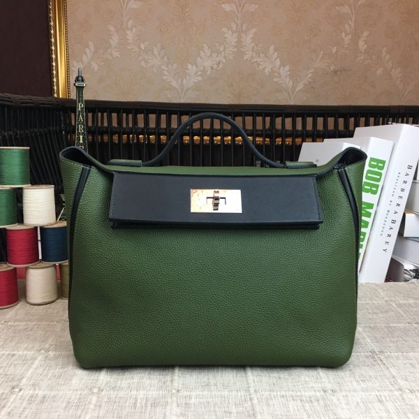 Hermes 24/24 Clemence Swift Green Silver Hardware For Women, Women’s Handbags, Shoulder Bags 11.4in/29cm