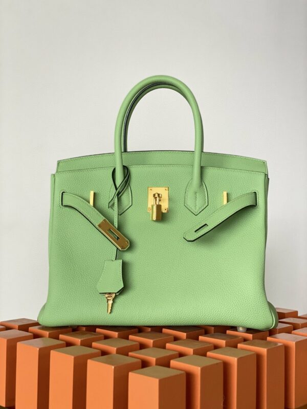 Hermes Birkin Nata Swift Green For Women Gold Toned Hardware 10in/25cm