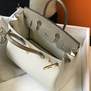 Hermes Birkin White For Women Gold Toned Hardware 11.8in/30cm