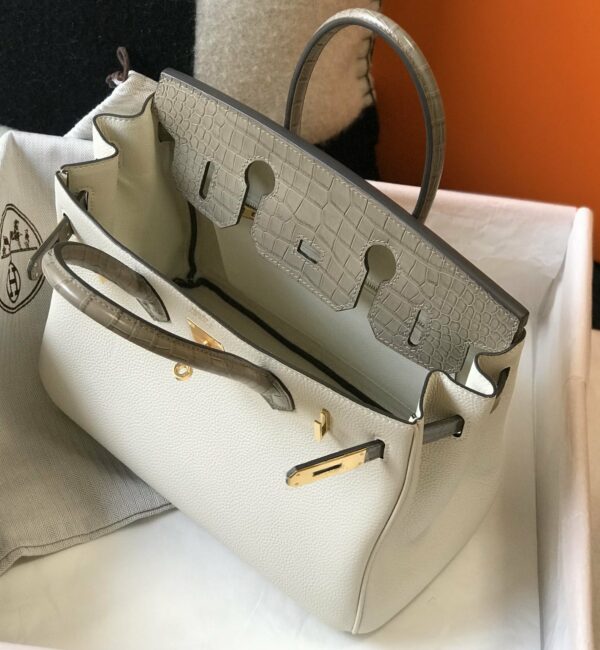 Hermes Birkin White For Women Gold Toned Hardware 11.8in/30cm