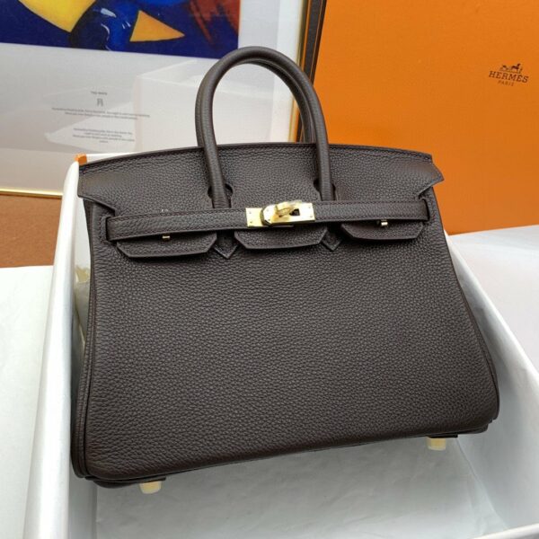 Hermes Birkin Nata Swift Dark Brown For Women Gold Toned Hardware 10in/25cm