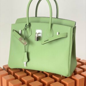 Hermes Birkin Nata Swift Green For Women Silver Toned Hardware 11.8in/30cm