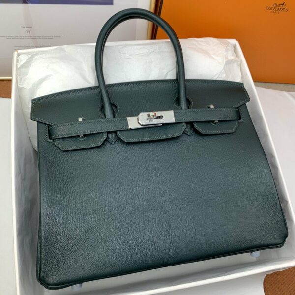 Hermes Birkin Nata Swift Dark Blue For Women Silver Toned Hardware 11.8in/30cm